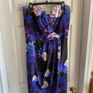 Strapless Tulip cut wrap semi formal dress